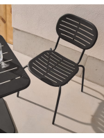 BRANCE Chaise en acier galvanisé au choix pour jardin ou terrasse