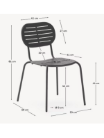 BRANCE Chaise en acier galvanisé au choix pour jardin ou terrasse