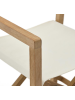 FACES Folding director's chair with armrests in solid acacia wood and fabric choice of color suitable for outdoor use