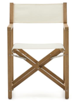 FACES Silla de director plegable con reposabrazos en madera maciza de acacia y tela color a elegir apta para uso exterior