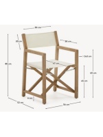 FACES Folding director's chair with armrests in solid acacia wood and fabric choice of color suitable for outdoor use