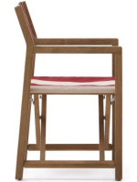 ARBY Silla de director plegable con reposabrazos en madera maciza de acacia y tela apta para uso exterior