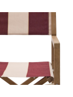 ARBY Silla de director plegable con reposabrazos en madera maciza de acacia y tela apta para uso exterior