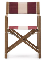 ARBY Silla de director plegable con reposabrazos en madera maciza de acacia y tela apta para uso exterior