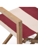 ARBY Folding director's chair with armrests in solid acacia wood and fabric suitable for outdoor use