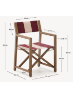 ARBY Folding director's chair with armrests in solid acacia wood and fabric suitable for outdoor use