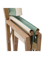 ILLOY Chaise de réalisateur pliante avec accoudoirs en bois d'acacia massif et tissu adaptée pour extérieur
