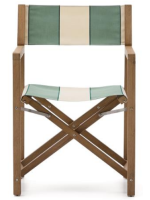 ILLOY Chaise de réalisateur pliante avec accoudoirs en bois d'acacia massif et tissu adaptée pour extérieur