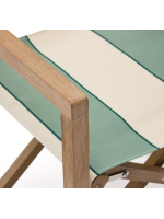 ILLOY Chaise de réalisateur pliante avec accoudoirs en bois d'acacia massif et tissu adaptée pour extérieur