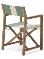 ILLOY Chaise de réalisateur pliante avec accoudoirs en bois d'acacia massif et tissu adaptée pour extérieur