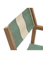 ILLOY Folding director's chair with armrests in solid acacia wood and fabric for outdoor use