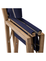 MORCH Folding director's chair with armrests in solid acacia wood and fabric suitable for outdoor use