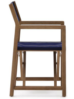 MORCH Chaise de réalisateur pliante avec accoudoirs en bois d'acacia massif et tissu adaptée pour extérieur