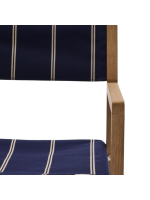 MORCH Chaise de réalisateur pliante avec accoudoirs en bois d'acacia massif et tissu adaptée pour extérieur