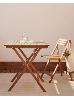 BEGHIN Chaise pliante pour l'extérieur en bois d'acacia massif