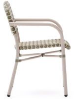 CRIS chair with armrests in white aluminum and synthetic rattan home garden terrace bar cafe restaurants hotel ice cream parlors