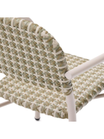 CRIS chair with armrests in white aluminum and synthetic rattan home garden terrace bar cafe restaurants hotel ice cream parlors