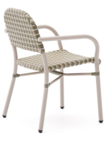 CRIS chaise avec accoudoirs en aluminium blanc et rotin synthétique maison jardin terrasse bar café restaurants hôtel glaciers