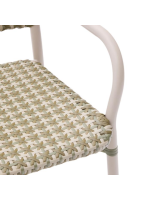 CRIS chair with armrests in white aluminum and synthetic rattan home garden terrace bar cafe restaurants hotel ice cream parlors