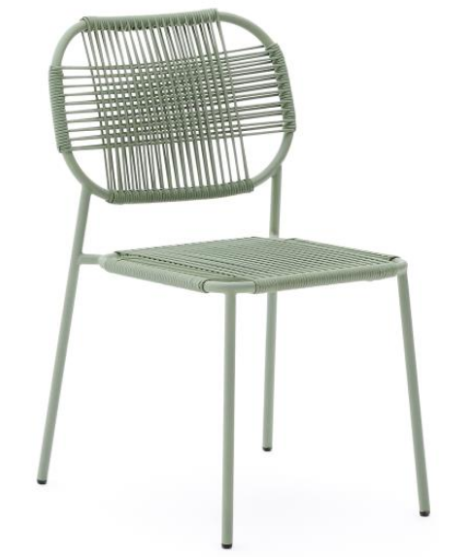 DINORI Chaise design empilable en corde synthétique et acier galvanisé choix de couleurs pour terrasse et jardin maison