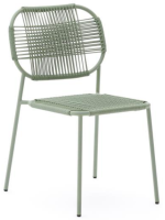 DINORI Silla apilable para hogar jardín terraza elección de color en cuerda sintética y acero galvanizado