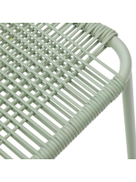 DINORI Silla apilable para hogar jardín terraza elección de color en cuerda sintética y acero galvanizado