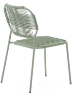 DINORI Silla apilable para hogar jardín terraza elección de color en cuerda sintética y acero galvanizado