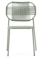 DINORI Chaise design empilable en corde synthétique et acier galvanisé choix de couleurs pour terrasse et jardin maison