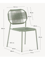 DINORI color choice in synthetic rope and galvanized steel stackable designer chair for home garden terrace furniture