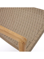 GIOVE silla con reposabrazos de madera maciza de teca y cuerda para exterior