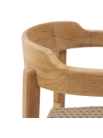 GIOVE chair with armrests in solid teak wood and rope for outdoor use