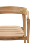 LANE Sillón apilable con reposabrazos de madera maciza de teca para jardines y terrazas al aire libre