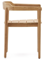 LANE Sillón apilable con reposabrazos de madera maciza de teca para jardines y terrazas al aire libre