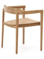 LANE Sillón apilable con reposabrazos de madera maciza de teca para jardines y terrazas al aire libre
