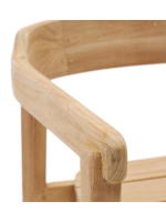 LANE Sillón apilable con reposabrazos de madera maciza de teca para jardines y terrazas al aire libre