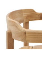 LANE Sillón apilable con reposabrazos de madera maciza de teca para jardines y terrazas al aire libre