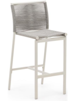 ILGAR footstool h 65 in rope and white aluminum design for outdoor garden or terrace home bar ice cream parlors