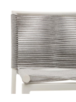 ILGAR Fußbank h 65 in Seil und Weißaluminium design für den Garten oder die Terrasse Hausbar Eisdiele