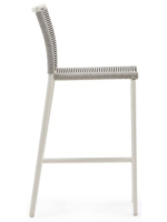 ILGAR escabel h 65 en cuerda y aluminio blanco diseño para exterior jardín o terraza hogar bar heladerías