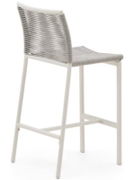 ILGAR footstool h 65 in rope and white aluminum design for outdoor garden or terrace home bar ice cream parlors