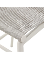 ILGAR sgabello h 65 in corda e alluminio bianco design per esterno giardino o terrazzo casa bar gelaterie