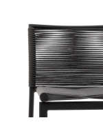 BRUCE tabouret h 65 en corde et aluminium gris design pour extérieur jardin ou terrasse home bar glaciers