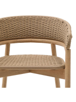 ALPER tabouret h assise 75 ou 65 en bois d'acacia naturel massif et corde pour jardin extérieur ou terrasse