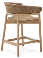 ALPER tabouret h assise 75 ou 65 en bois d'acacia naturel massif et corde pour jardin extérieur ou terrasse