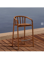 ARMONICA tabouret assise h 65 en bois de teck massif pour jardins extérieurs et terrasses