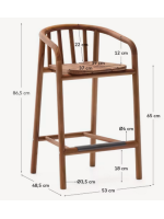 ARMONICA sgabello seduta h 65 in legno massello di teak per esterno giardino e terrazzi