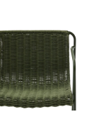 MERCURIO Taburete de 65 o 75 en cuerda sintética verde y patas de acero galvanizado verde para exterior