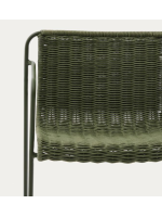 MERCURIO Tabouret de 65 ou 75 en corde synthétique verte et pieds en acier galvanisé vert pour l'extérieur