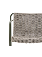 copy of MERCURIO Taburete de 65 o 75 en cuerda sintética gris y patas de acero galvanizado verde para exterior
