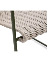 copy of MERCURIO Taburete de 65 o 75 en cuerda sintética gris y patas de acero galvanizado verde para exterior